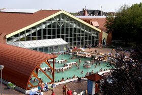 Vonkajší rekreačný bazén na kúpalisku Veľký Meder pri Bratislave Slovensko
